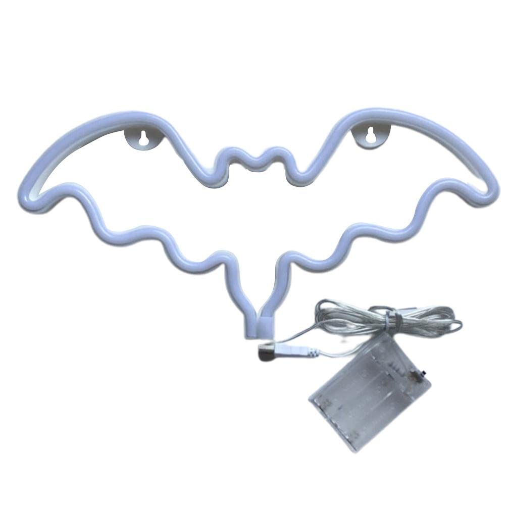 Muiltvoe Bat Neon Signs,Halloween Neon Signs Bat for Dorm Wall Decor,LED Neon Lights USB Battery Powered Neon Light Sign for Wall Decor Room Bar Party Kids Gifts ﻿ (blue)