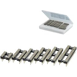 CHIPNEW 6-in-1 Gold Plated Narrow Body 2.54MM DIP IC Sockets Kit,Machined Sockets Round Hole Round Pin Solderable,Breadboard and PCB Compatible,6 Types:8P/14P/16P/18P/20P/24P