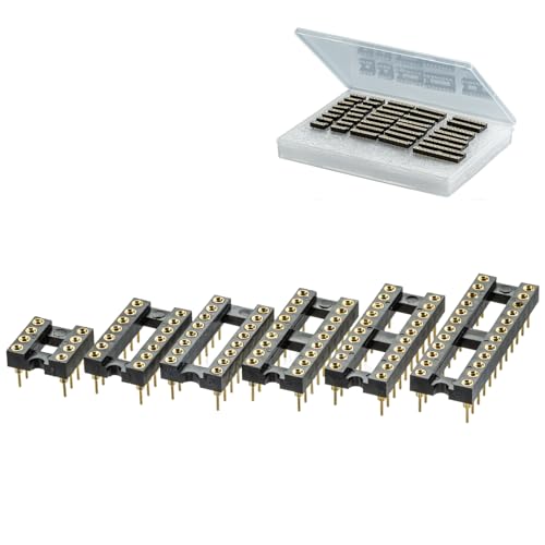 Zócalos de IC DIP de precisión con pines redondos dorados para placas PCB