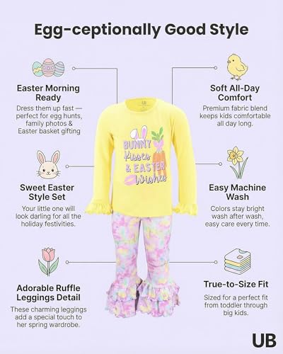 Image of Unique Baby Long Sleeve with Ruffle Leggings for Girls Kids Toddler Clothing Set Outfit