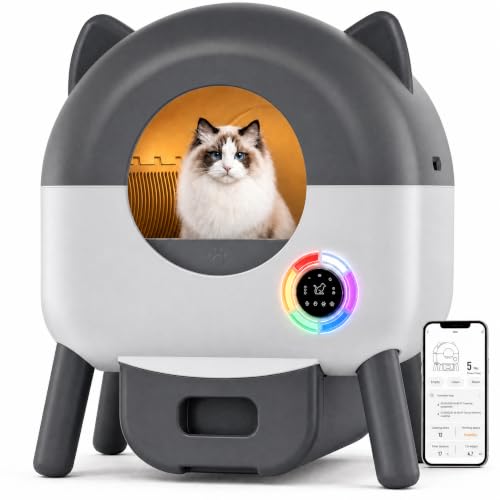 Litiere Chat Autonettoyante XXL, Litiere Automatique 76L Connectée App, Système Anti-Pincement & Anti-Odeurs, 15 Jours sans Corvée, 8 Capteurs, Silencieuse, Litière Auto Nettoyante Idéale Multi-Chats