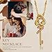 SADKISS 14K Gold Key Necklace,Dance Key Pendant Necklace for Women,Delicate Vintage key Necklace Purely Handmade Best Gift for Relatives and Sisters
