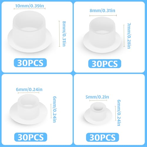 Image of 120Pcs 4Sizes Plastic Plugs for Round Holes, Round Plastic Plugs Insert Round Holes Plugs Knockout Locking Round Drill End Caps, Hole Plugs Plastic for Home Kitchen Cabinet Furniture Shelf