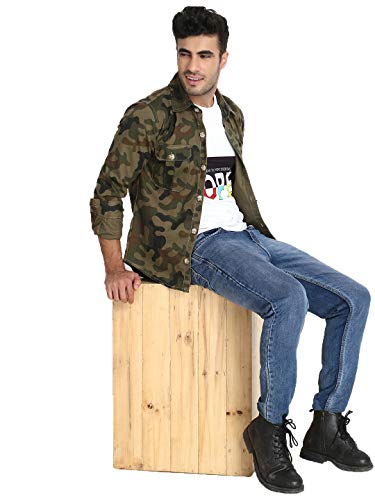Image of KOTTY Men Full Sleeve Biker Denim Jacket
