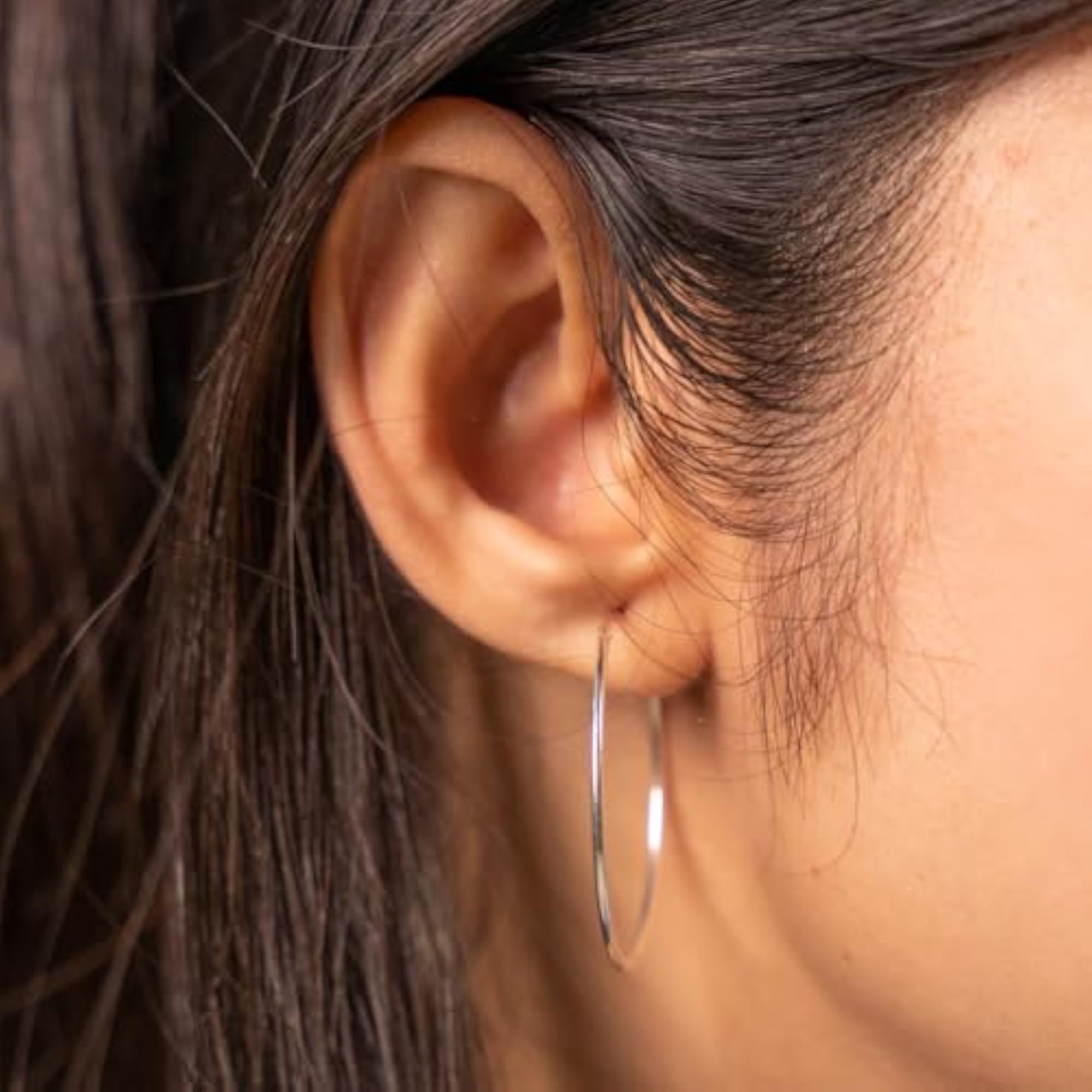 925 Silver Plain Earrings for Girls