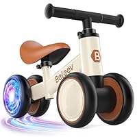 BELEEV Colorful Lighting Baby Balance Bike for 1-3 Year Old Boys Girls, Toddler Balance Bike with Light-Up Wheels, Adjustable Seat & Handlebar, 135° Limited Steer, First Gift Toy for 10-36 Month