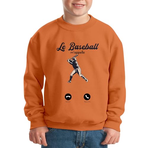 Sweatshirt enfant baseball m'appelle pull sport Etats-Unis coton