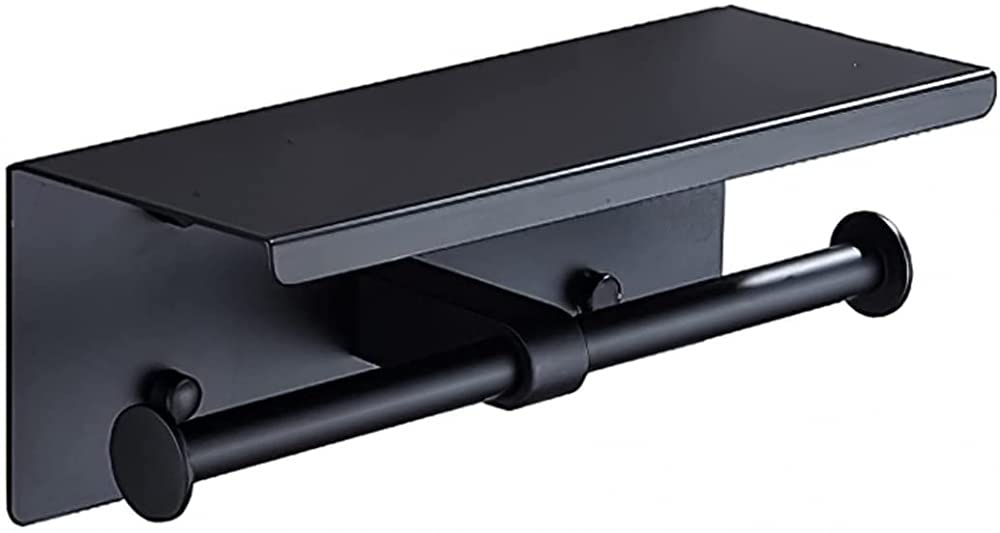 LYGSWDB Portarrollos de Papel higiénico de Pared con Rollos Dobles, Papel con Estante Espacioso para Cocina y baño (B)