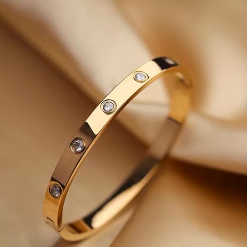 18K Gold Plated Four Leaf Clover Bracelet Bangle Set for Women Stack Bracelets Bangle for Love Trendy Jewelry Gifts for Women4