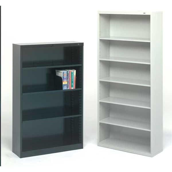 Welded Steel Bookcase,40in,3 Shelf,Putty