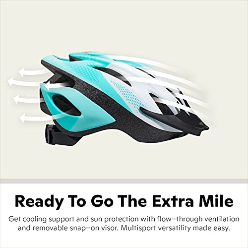 Schwinn Thrasher Adult Bike Helmet, Dial Fit Adjustment, Lightweight Microshell, Suggested Fit 58-62Cm Non-Lighted, Teal #TOP2