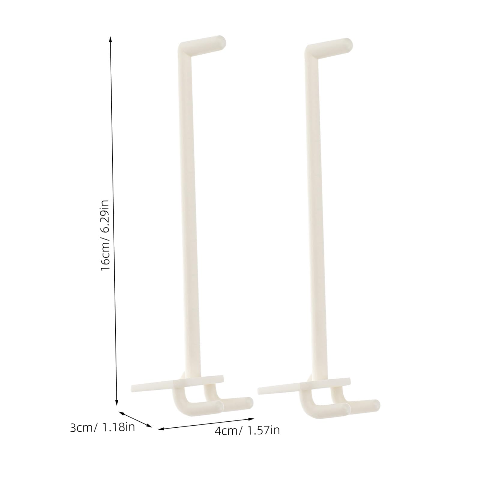 100 Pezzi Ganci per Pannelli Forati in Abs Beige Passo 2cm, Design per Appendere Utensili in Cucina e Negozi al Dettaglio a Parete