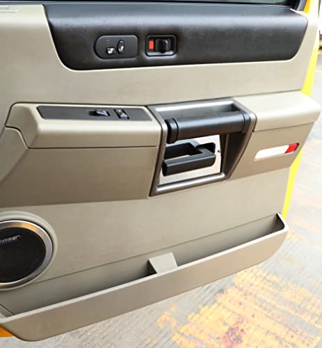 For Hummer H2 Smooth Chrome Billet Interior Door Handles Anti-Scratch Plate Cover Trim Interior Accessories Compatible With 2003 2004 2005 2006 2007 Hummer H2 Suv Sut (Silver) #TOP7