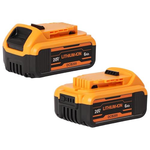 UCW 2-Pack 6Ah 6000mAh Lithium Ion Battery Replacement for Dewalt