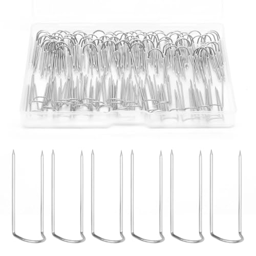 120 Pcs U Shaped Fork Pins for Sewing Stainless Steel Double Blocking U-Pins for Quilting Knitting Crocheting Multipurpose Shadow Box Pin Straight U Pin Jewelry Display Craft DIY Sewing Supplies