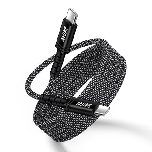 240W USB C to USB C Cable 10ft Long USB C Charger Cable Car Fast Charging Cord for Samsung Galaxy Z Flip 7/6/Z Fold 7/6 A17 A16 A15 A36 A56 S25 Edge S24 Ultra S23 S22 S21 Type C Braided Charging Cord