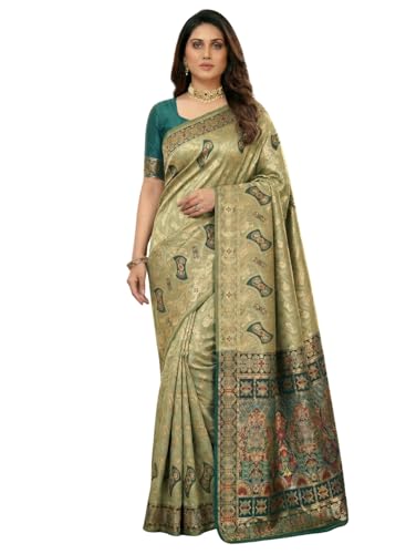 Image of C J Enterprise Women's Pure Soft Silk Saree With Blouse Piece For Wedding (Damru-Patola)