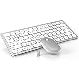 Wireless Keyboard and Mouse, WisFox 2.4GHz Compact Keyboard Mouse Combo, Small Quiet USB Laptop...