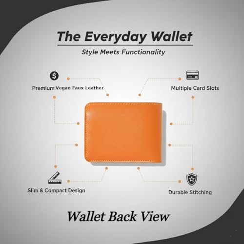 Image of Customised Men's Wallet | Personalised Name Printed | Vegan Faux Leather Slim Wallet for Men | Gift for Husband & Boyfriend