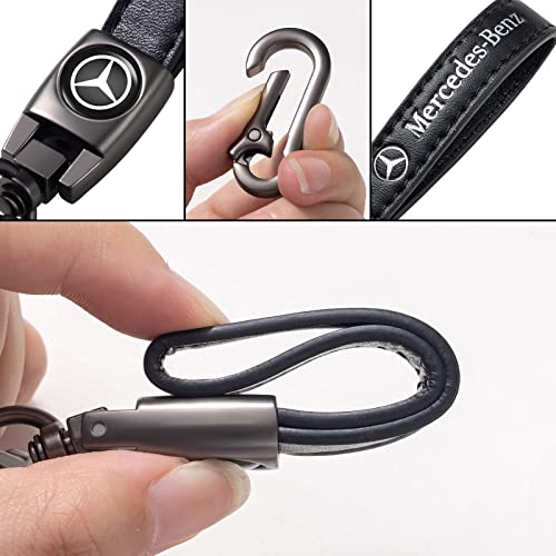 Sdshsm Genuine Leather Car Keychain For Mercedes Benz A C E S Class Series Glk Cla Gla Glc Gle Cls Slk Amg Series Key Ring For Men And Woean, Key Fob Car Accessories Family Present #TOP2