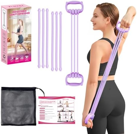 6 Gear Adjustable Resistance Bands, Fitness Resistance Bands Exercise Bands with Comfort Grips, Unisex, for Arms, Chest Extender, Home Workout, Fitness, Pilates