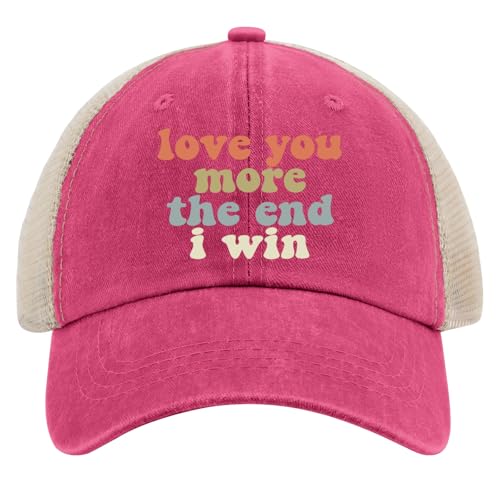 Love You More The End I Win Hat for Mens Baseball Cap Vintage Washed Workout Hats Breathable