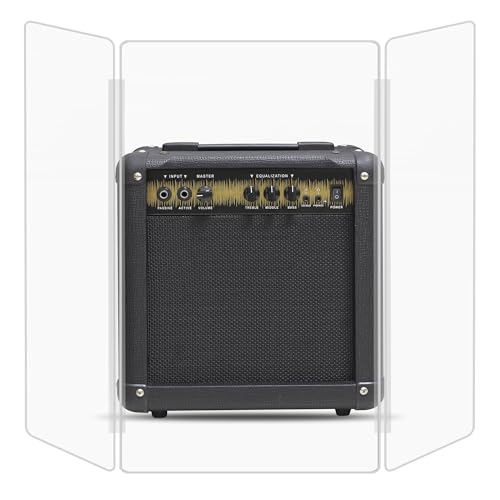 PENNZONI Amp Shield, Amp Acrylic Shield, Guitar Amp Shield, Clear Acrylic Panel Amp Shield with Plastic Hinges (3 Panels, 3ft x 4ft)