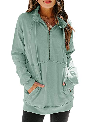 hooded half zip pullover