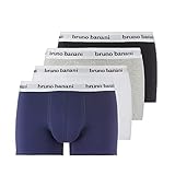 bruno banani Herren Shorts 4 Pack Snazzy schwarz//weiß//Marine//grau M