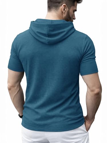 Image of Noble Monk Men's Regular Fit Hoodie T-Shirt for Man |Half Sleeves Tshirt for Men | Casual Wear Stylish T-Shirt for Man | Gym Tshirt for Men