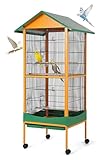 Garvee Bird cage, 66''H Extra Large Bird Cage, w/Removeble Tray, Waterproof Roof, Easy to Clean, Lockable Caster, Indoor& Outdoor Application for Conure,Macaw,Budgie,Cockatiel,Lovebirds,Parakeet