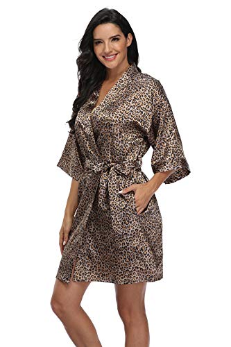 Image of Women's Pure Short Silky Robes Bridesmaid Bride Party Satin Robes Sleepwear