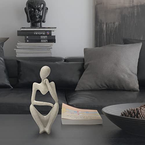 Estatua decorativa abstracta estilo pensador de resina y arenisca miniatura 4