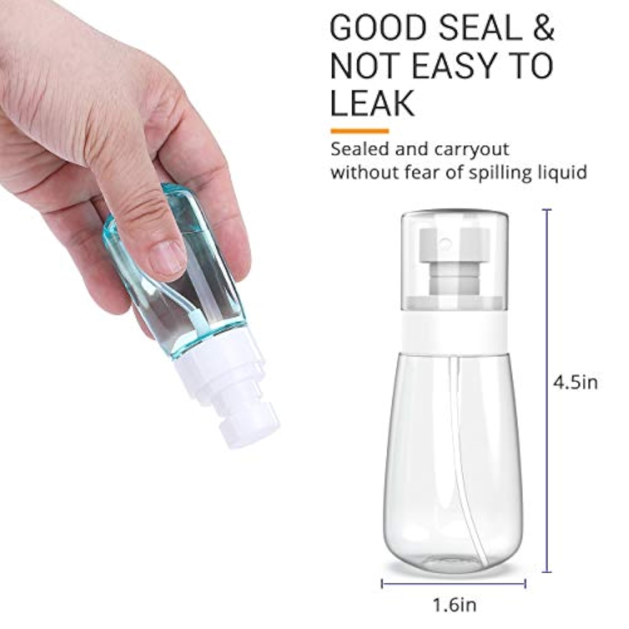 Pack of 2 Small Travel Spray Bottles - 2Oz/60Ml