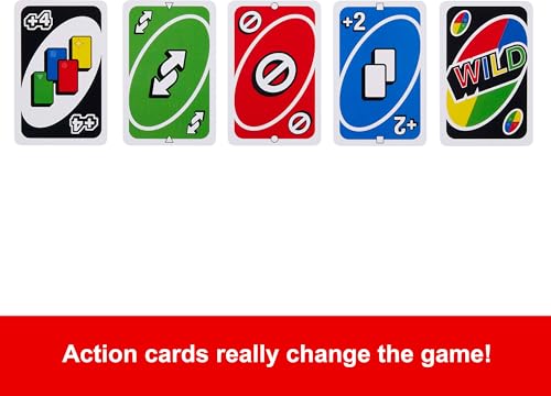 Mattel Games UNO Card Game for Kid, Adult & Family Nights & Parties, Travel & Vacations, Color Blind Accessible & Customizable Deck (Amazon Exclusive) - Image 6