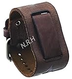 Color: marrón Nautical Replica Hub Brown Star Icon - Correa de piel ancha para reloj