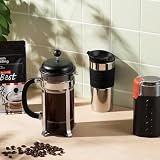 Bodum Francuska Prasa do Kawy, Szkło, Czarny/Srebrny, 1l