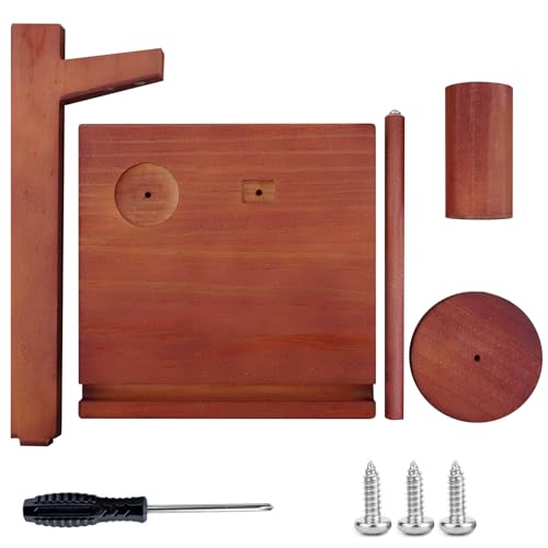 Image of Rumexeng Wooden Yarn Holder with Phone Stand, Wooden Yarn Spool Rack for Crocheting and Knitting, Crochet Hook Storage, Magnetic Yarn Ball Spinner Holder, Ideal Gift for Craft Lovers (Brown)