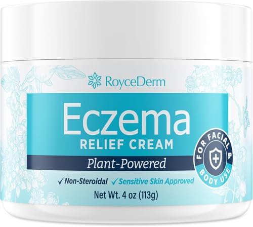 Roycederm Eczema & Psoriasis Cream for Dry, Itchy Skin – Moisturizer for Sensitive Skin, Eczema, Psoriasis & Dermatitis – 1% Colloidal Oatmeal + Ceramides – Steroid-Free for Adults, Kids & Babies