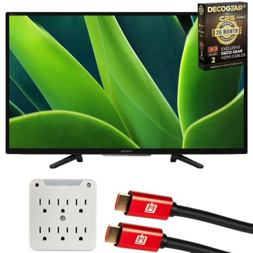 Image of Sony 32-inch W830K HD LED HDR TV (2022) Bundle with 6-Outlet Surge Adapter with Night Light, 2X 4K HDMI Cable & Deco Gear CPS Exclusive 26 Month Protection Pack (BEACH-CPS-26500)