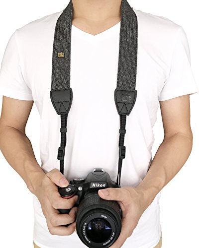 Alled Xn01-0943 Neck Shoulder Belt Strap, Vintage Print Soft Colorful Camera Straps For Women/Men, All Dslr/Nikon/Canon/Sony/Olympus/Samsung/Pentax/Olympus, Black #TOP4