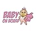 EROSPA® Auto-Aufkleber KFZ - Baby On Board - Car-Sticker (Rosa)