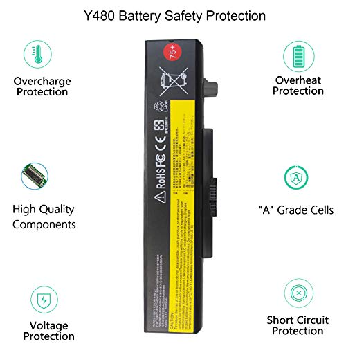 Gomarty 5200Mah L11S6Y01 L11L6Y01 Laptop Battery For Lenovo Ideapad Y480 Y580 G480 G580 Z380 Z480 Z580 Z585 Series L11M6Y01 L116Y01 L11S6F01 L11L6F01 L11P6R01 #TOP4