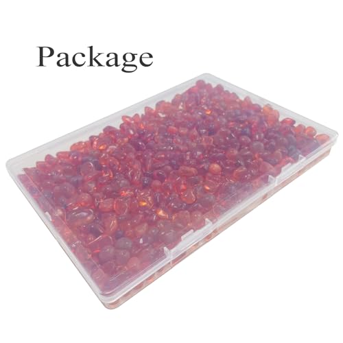 Image of Glass Stones, 0.85LB /385g Red Orange Glass Rocks for Vase, Aquarium Pebbles for Fish Tank, Sea Glass Rocks for Vase Filler Craft