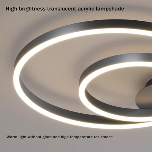Plafonnier LED noir dimmable avec télécommande pour salon et cuisine - 3