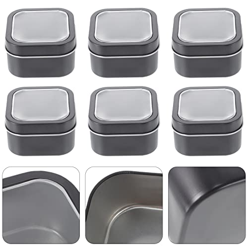 Image of Tin Containers with Lids Square Metal Tins with Window Lids 2.63 X 2.63 X 1.57 in Storage Tins for Candle Making Diy Creams Balms Craft Supplies 15 Pack