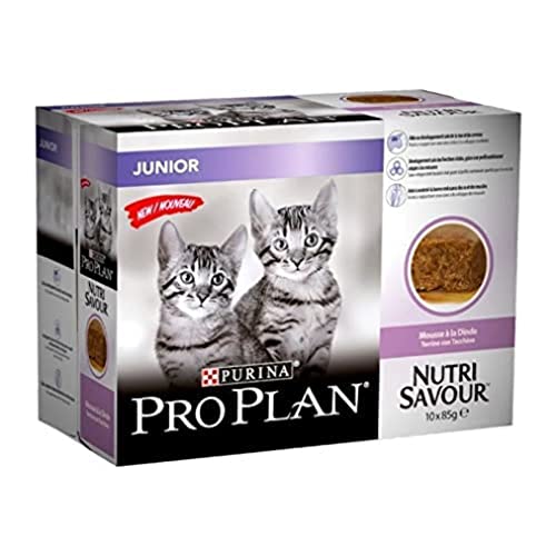 Pro Plan Chat PURINA Pro Plan Junior NutriSavour Mousse à la Dinde 10x85g - Portions Repas pour Chatons