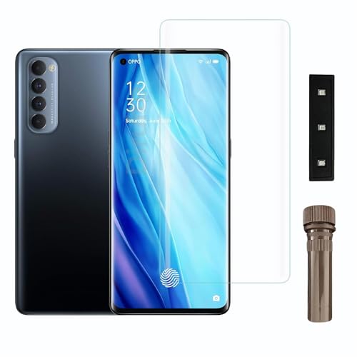 Image of Diruite UV Tempered Glass for Oppo Reno 4 Pro - Premium 9H Hardness, Full Edge-to-Edge Coverage, Crystal HD Clarity, UV Glue with Easy Installation Kit (Pack of 1)