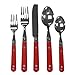 Ginkgo International Le Prix 20-Piece Stainless Steel Flatware Set, Milano Red, Service for 4