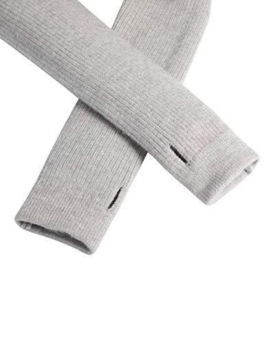 Cuulrite Girl's Ballet Dance Crop Long Sleeve Sport Thumb Hole Sweatshirt, Gray, X-Large #TOP3